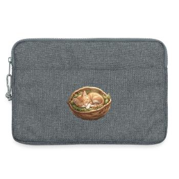 Slumbering nest kitten - Laptop bag 13" - heather grey - Front