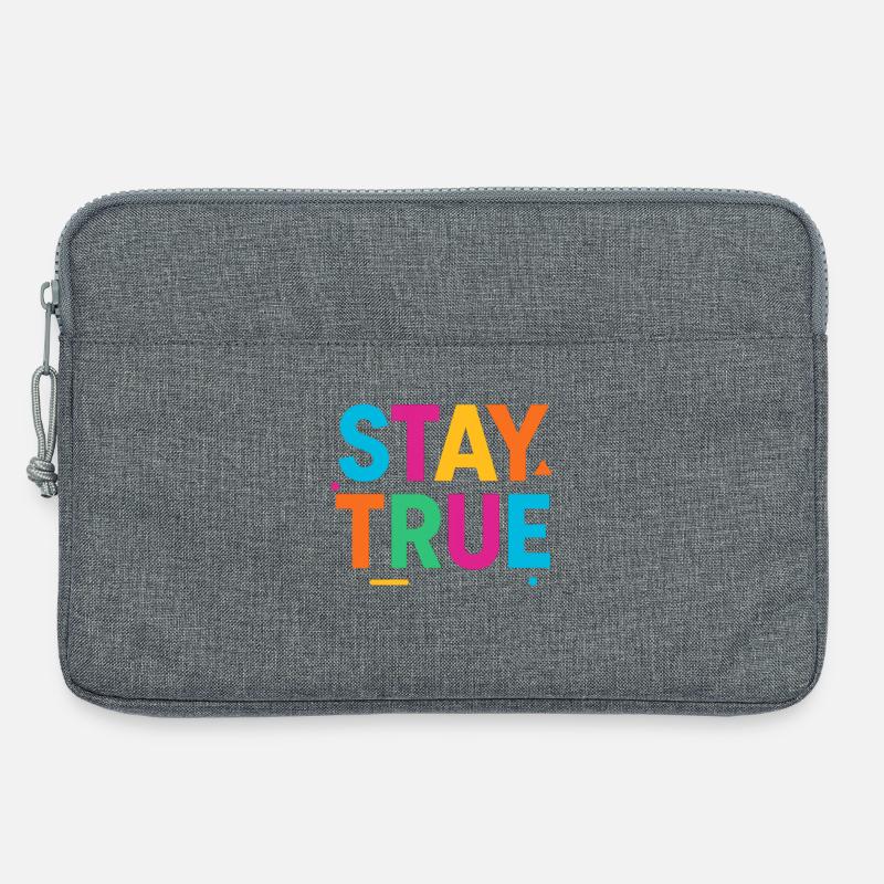 Stay True Bunte Typografie - Laptoptasche 13" - Grau meliert