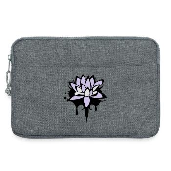 abstraktes Lotos Blüten Seerosen Graffiti - Laptoptasche 13" - Grau meliert - Vorne
