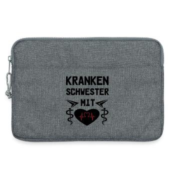 Krankenschwester mit Herz Medizin Geschenk - Laptoptasche 13" - Grau meliert - Vorne