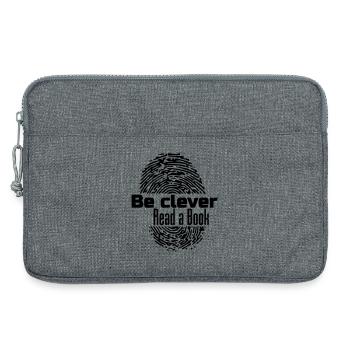 Be clever - Read a Book Buch Bücher Lesen Geschenk - Laptoptasche 13" - Grau meliert - Vorne
