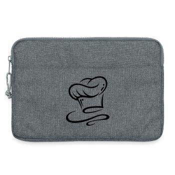 Chapeau, cuisinier, cuisine du chef - Sacoche pour ordinateur portable 13 pouces - gris chiné - Devant