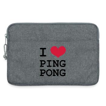 I Love Ping Pong - Sacoche pour ordinateur portable 13 pouces - gris chiné - Devant