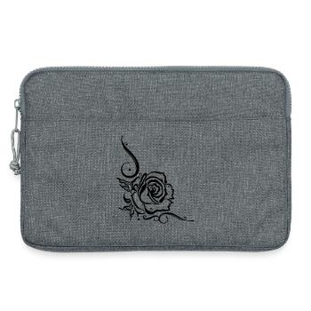 Rose with filigree ornament, in love - Laptop bag 13" - heather grey - Front