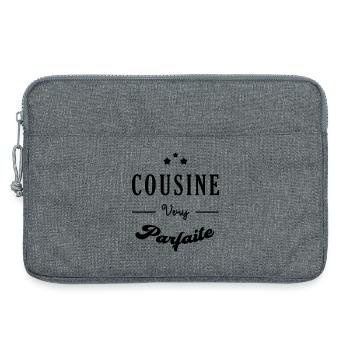Cousin - Cousine - Famille - Naissance - Bébé - Laptop bag 13" - heather grey - Front