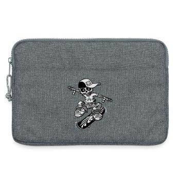 Skeleton and skateboard flex - Laptoptasche 13" - Grau meliert - Vorne