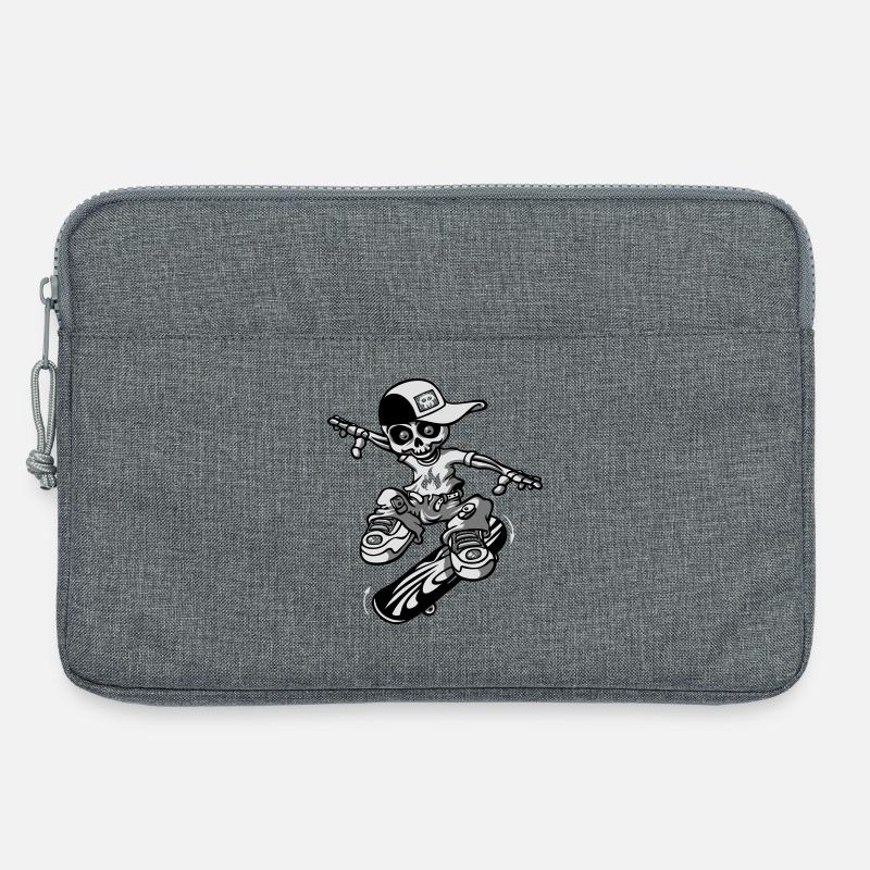 Skeleton and skateboard flex - Laptoptasche 13" - Grau meliert