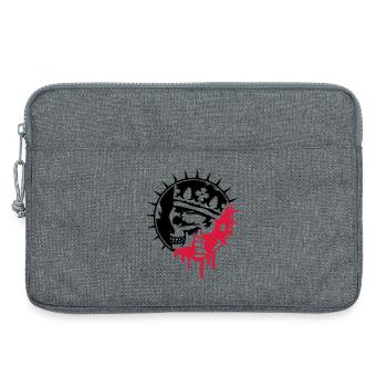 Totenschädel mit Krone Graffiti Patch - Laptoptasche 13" - Grau meliert - Vorne