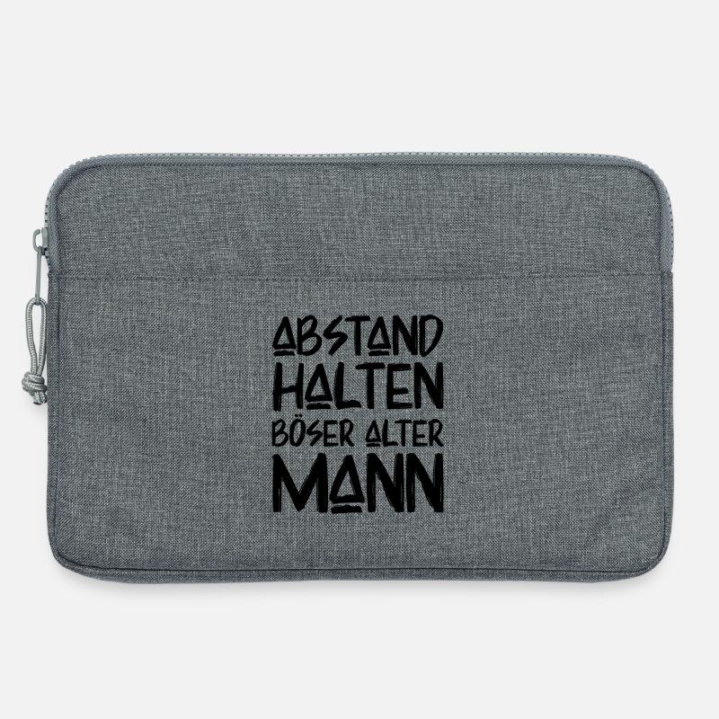 Abstand Halten Böser Alter Mann Lustige Sprüche - Laptoptasche 13" - Grau meliert