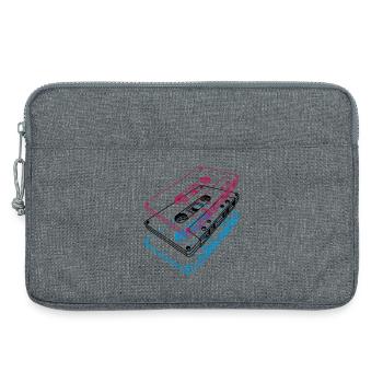 Kassetten 3D – Retro Mixtape Vintage Perspektive - Laptoptasche 13" - Grau meliert - Vorne