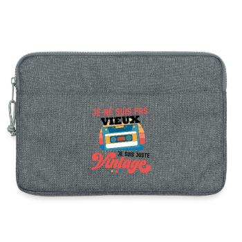Je ne suis pas Vintage Cassette - Sacoche pour ordinateur portable 13 pouces - gris chiné - Devant