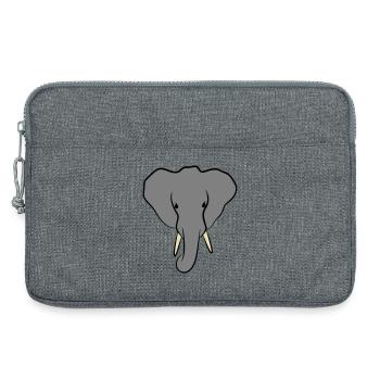 Elephant Head Minimalist - Laptop bag 13" - heather grey - Front