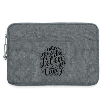 Mann muss das Leben Tanzen - Laptoptasche 13" - Grau meliert - Vorne