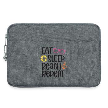 Manger dormir sur la plage répéter - Sacoche pour ordinateur portable 13 pouces - gris chiné - Devant