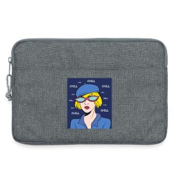 Chill Pop Art Dame - Laptoptasche 13" - Grau meliert - Vorne