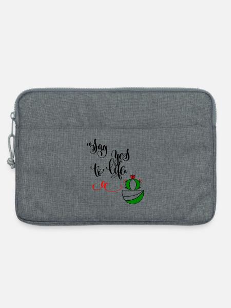 Cactus, say yes to life - Laptop bag 13" - heather grey