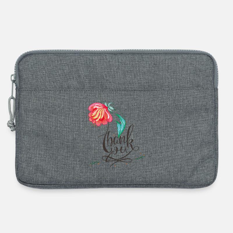 Blumenhaftiges Dankeslogo in Aquarellstil - Laptoptasche 13" - Grau meliert