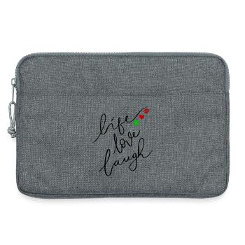 leben, lieben, lachen - Laptoptasche 13" - Grau meliert - Vorne