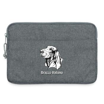 Bracco Italiano Portrait avec texte - Sacoche pour ordinateur portable 13 pouces - gris chiné - Devant