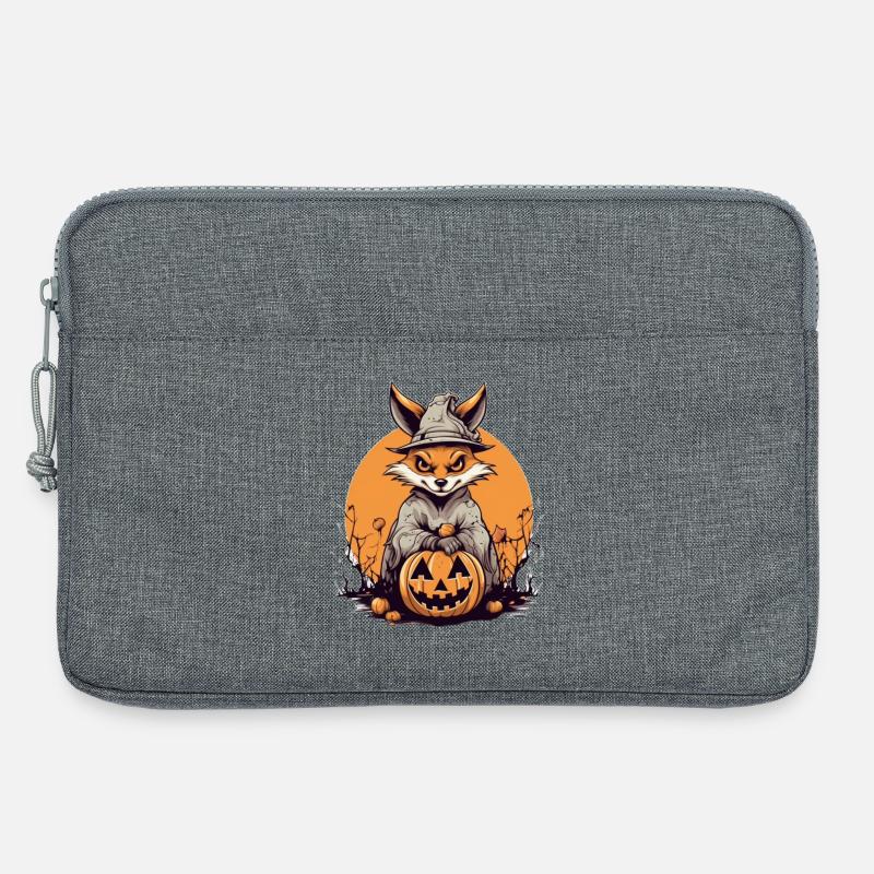 Grim Fox in the Witch's Forest - Laptop bag 13" - heather grey