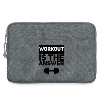 Workout ist die Antwort – Fitnessmotivation - Laptoptasche 13" - Grau meliert - Vorne