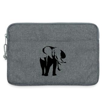 Eléphant d’Afrique - Sacoche pour ordinateur portable 13 pouces - gris chiné - Devant