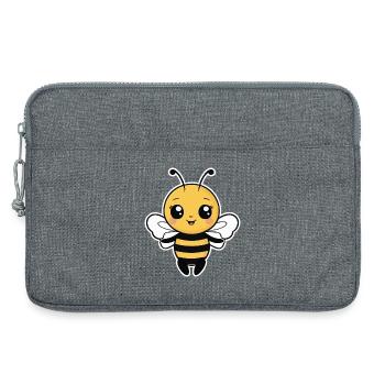 Kleine süße Biene, Babybiene - Laptoptasche 13" - Grau meliert - Vorne