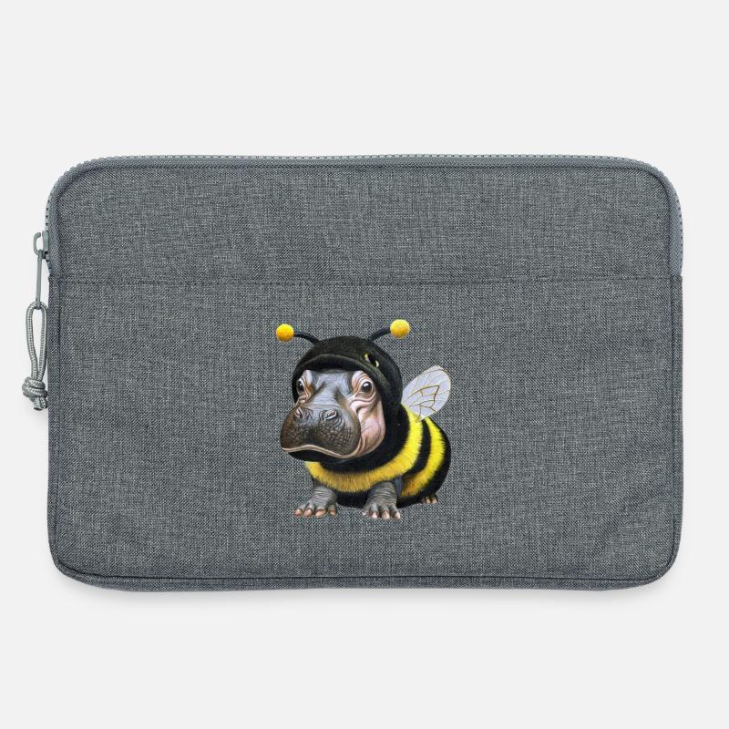 Nilpferd Biene 1 - Laptoptasche 13" - Grau meliert