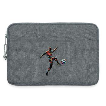joueur de football dynamique jouant au football - Sacoche pour ordinateur portable 13 pouces - gris chiné - Devant