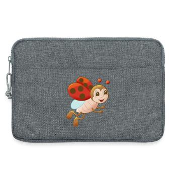 niedlicher Comic Marienkäfer - Laptoptasche 13" - Grau meliert - Vorne