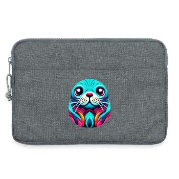 Phoque - Sacoche pour ordinateur portable 13 pouces - gris chiné - Devant
