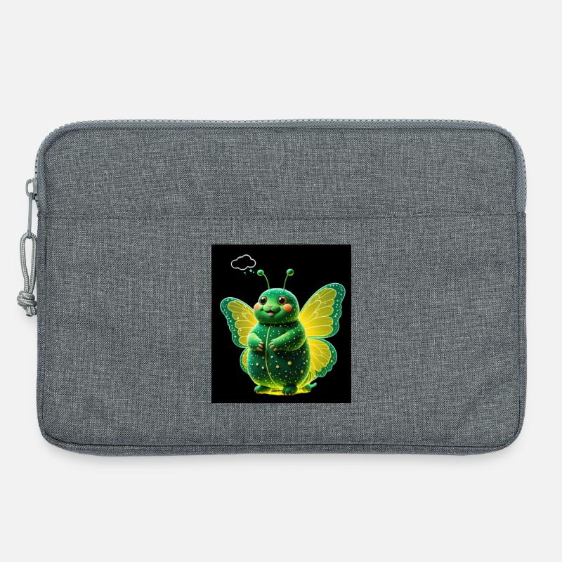 Grünleuchter Schmetterling  - Laptoptasche 13" - Grau meliert
