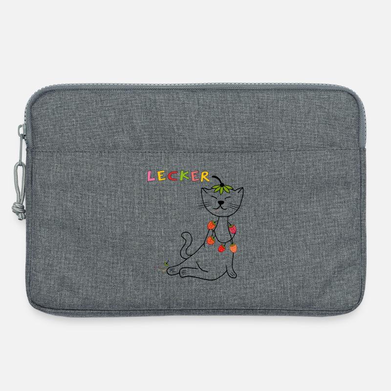 Erdbeeren Katze - Laptoptasche 13" - Grau meliert