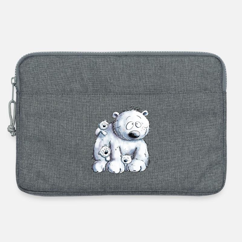 Eisbär Mit Eisbär Baby I Polarbär - Laptoptasche 13" - Grau meliert