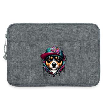 Hund - Laptoptasche 13" - Grau meliert - Vorne
