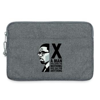 Malcolm X - Un homme qui ne défend rien tombera - Sacoche pour ordinateur portable 13 pouces - gris chiné - Devant
