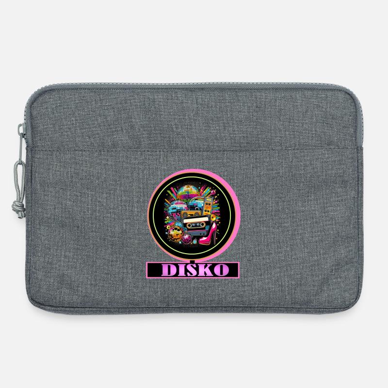 Disco Retro Kassette Neon Glanz - Laptoptasche 13" - Grau meliert