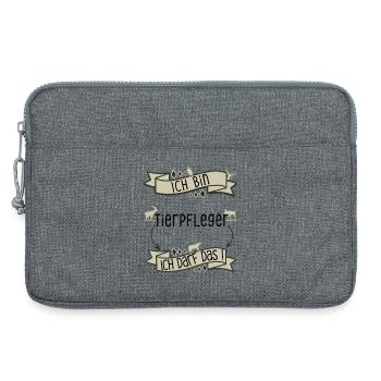 Lustiger Tierpfleger Spruch - ich darf das! - Laptoptasche 13" - Grau meliert - Vorne