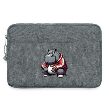 Hiphop Potamus Nilpferd - Laptoptasche 13" - Grau meliert - Vorne
