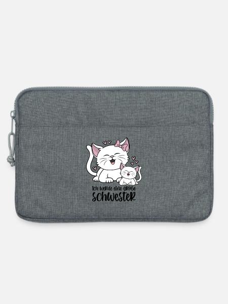 Ich werde eine große Schwester - Katzen Baby Katze - Laptoptasche 13" - Grau meliert