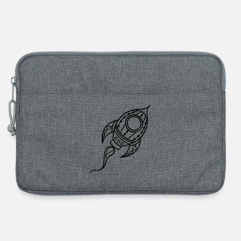 Rocket Ship Doodle Space Travel - Laptop bag 13" - heather grey