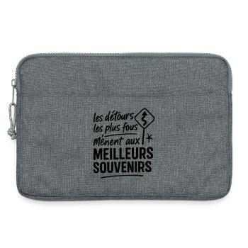 Illustration Éco-Responsable Nature - Sacoche pour ordinateur portable 13 pouces - gris chiné - Devant