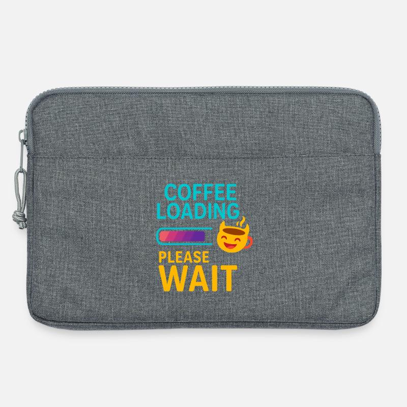 Coffee Load Patience Saying Design - Laptop bag 13" - heather grey