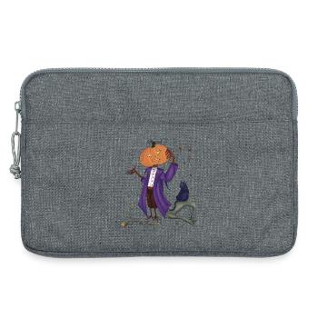 Dashing pumpkin in Purple Coat - Laptop bag 13" - heather grey - Front