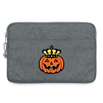 Halloween Pumpkin King Crown King Pumpkin Ruler - Laptop bag 13" - heather grey - Front
