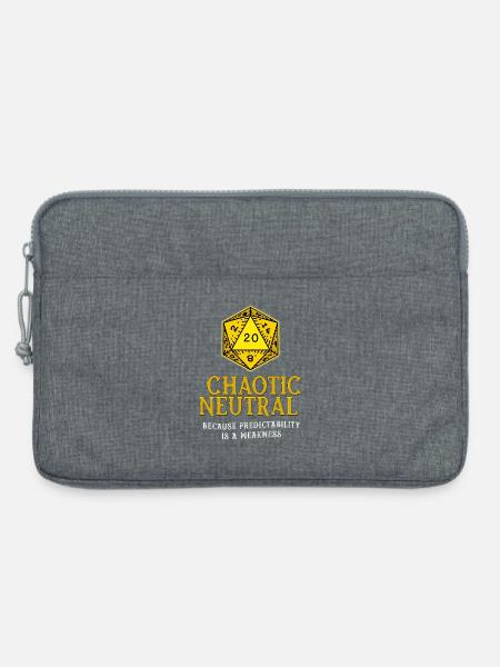 Chaotic Neutral Dice - Laptop bag 13" - heather grey