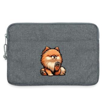 Zwergspitz Zwergspitze Spitzhund Zwergspitzhalter - Laptoptasche 13" - Grau meliert - Vorne