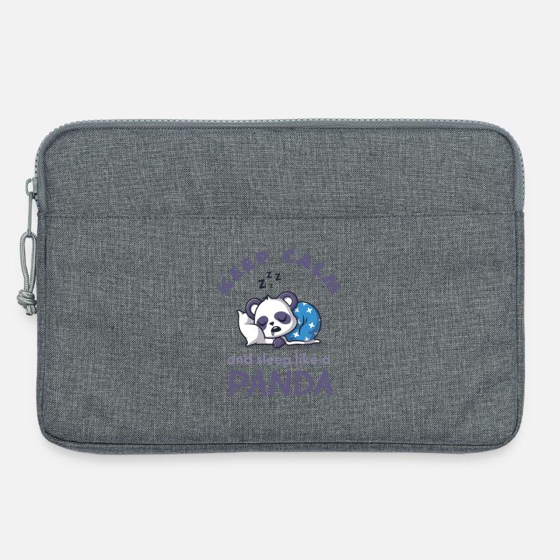 Keep Calm Panda Schlafshirt - Laptoptasche 13" - Grau meliert