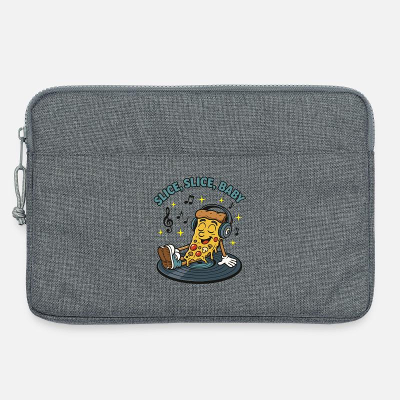 Slice Slice Baby – Lustiges Pizza Retro Comic Moti - Laptoptasche 13" - Grau meliert