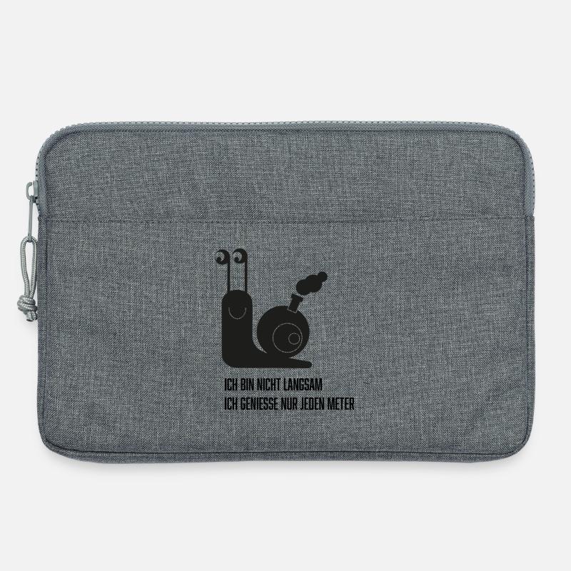 Schnecke mit lustigem Spruch - Laptoptasche 13" - Grau meliert